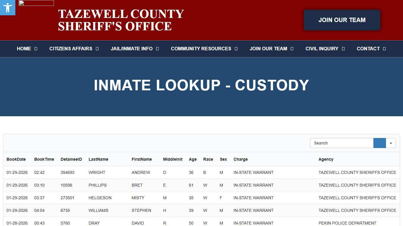 Inmate Lookup - C - Tazewell County Sheriff