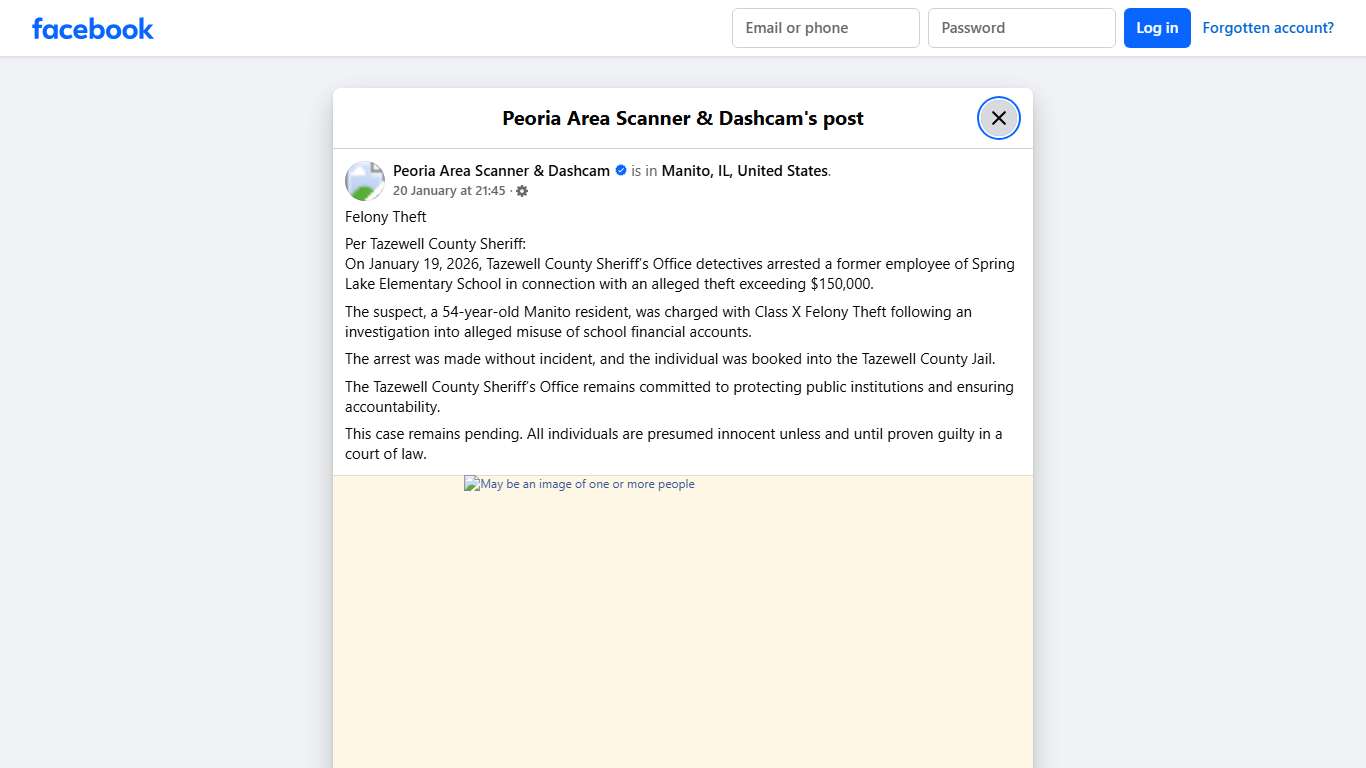 Felony Theft Per Tazewell... - Peoria Area Scanner & Dashcam Facebook