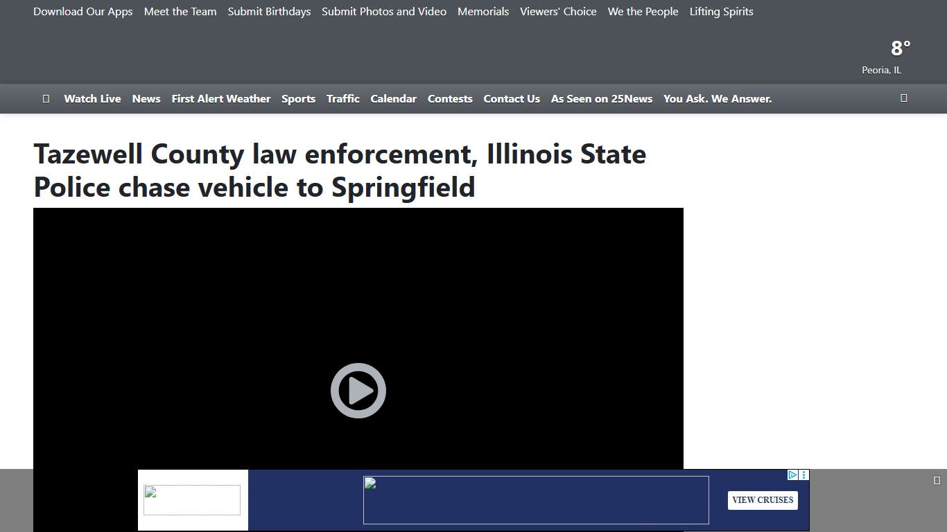 Tazewell County law enforcement, Illinois State Police chase vehicle to Springfield