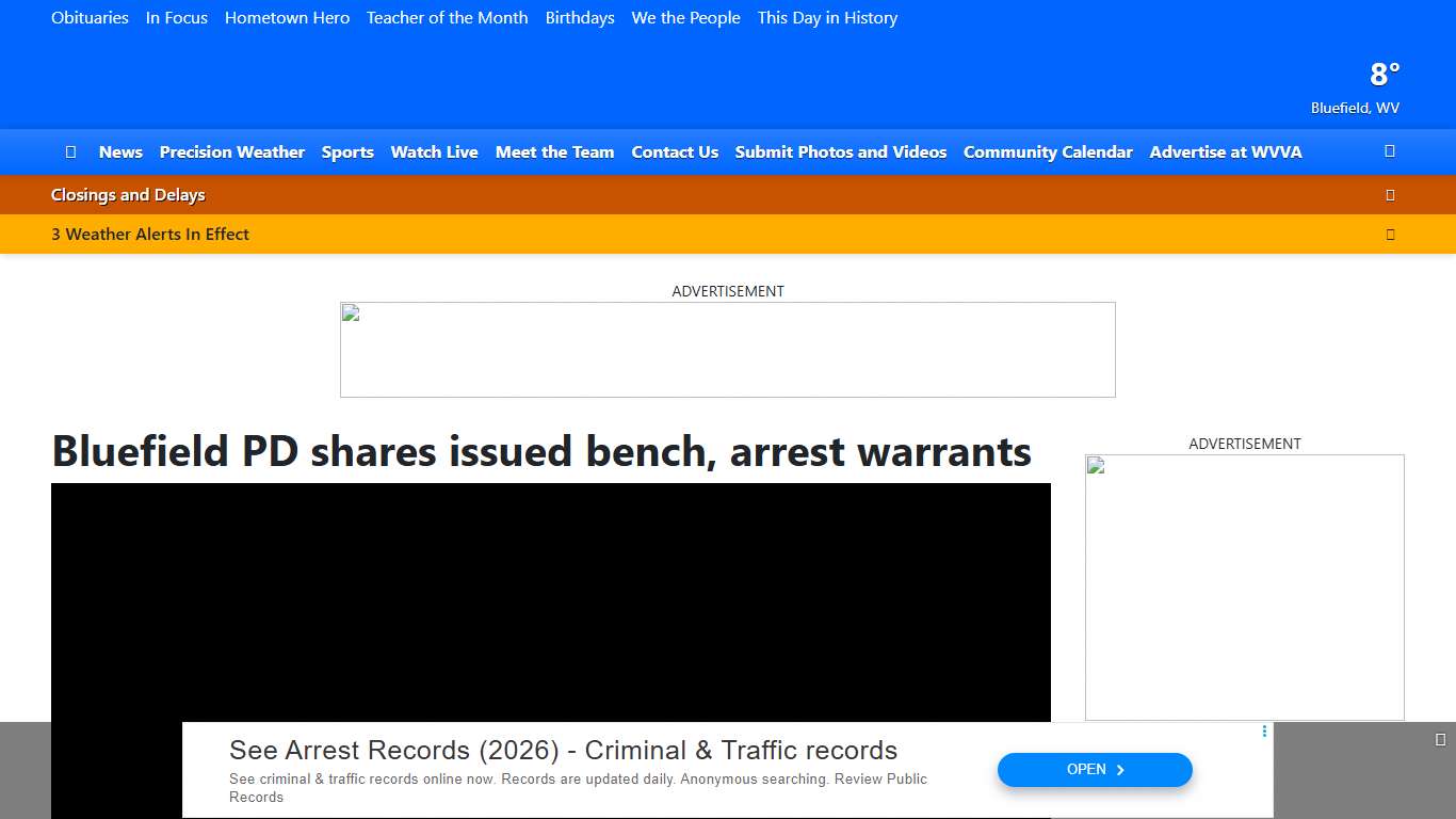 Bluefield PD shares issued bench, arrest warrants